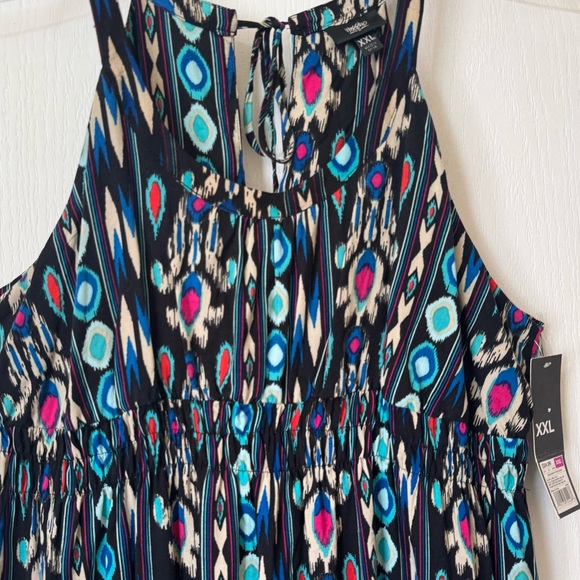 HALTER DRESS MOSSIMO. TIES ON BACK, ELASTIC WAIST, FLOWY RUFFLED HEM. BOHO. NWT - Picture 4 of 14
